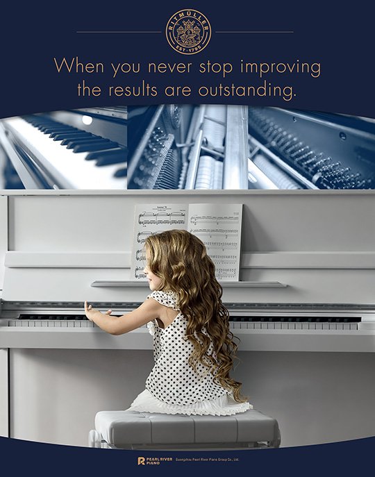 Ritmuller Never Stop Improving - Piano Topper